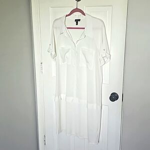 Long Tall Sally White Beach Shirt Dress